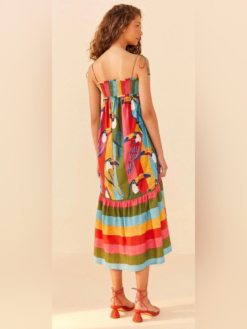 Farm Rio: WONDERFUL TOUCANS MDI DRESS - Picture 3 of 14